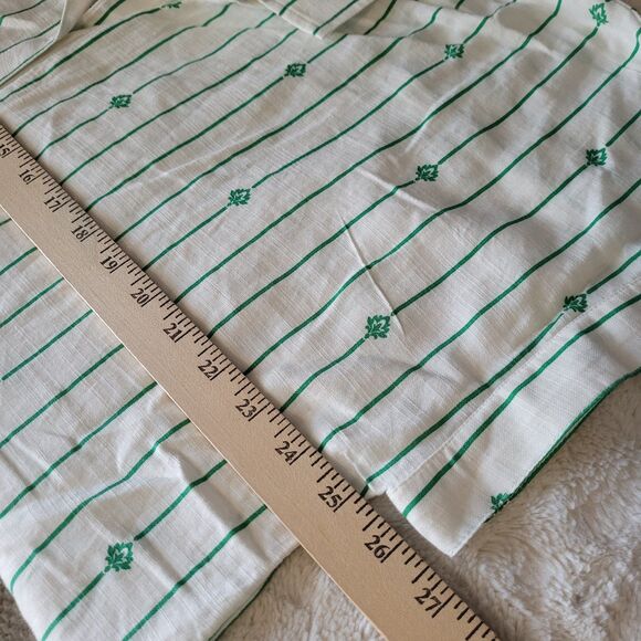 Lucky Brand Womens Shirt XL Green White Collared Button Up Top Blouse - Picture 4 of 7